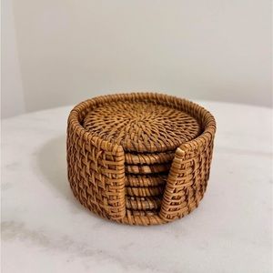 rattan coasters + holder